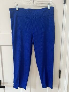 Cobalt Blue Textured Crop Pants